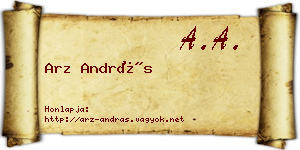Arz András névjegykártya