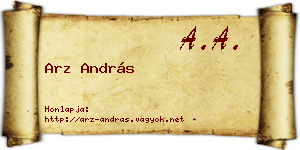 Arz András névjegykártya