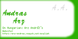 andras arz business card